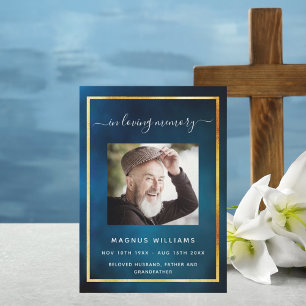 Beerdigung des Programms zum blauen Himmel Foto Einladung