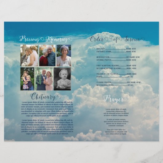 Beerdigung des Programms zur Beerdigung der Lebens Flyer (Hinten)