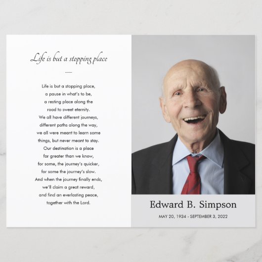 Beerdigung des Programms zur Beerdigung des Lebens (Vorderseite)