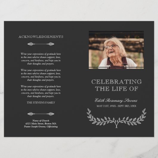 Beerdigung des Programms zur Beerdigung des Lebens (Vorderseite)