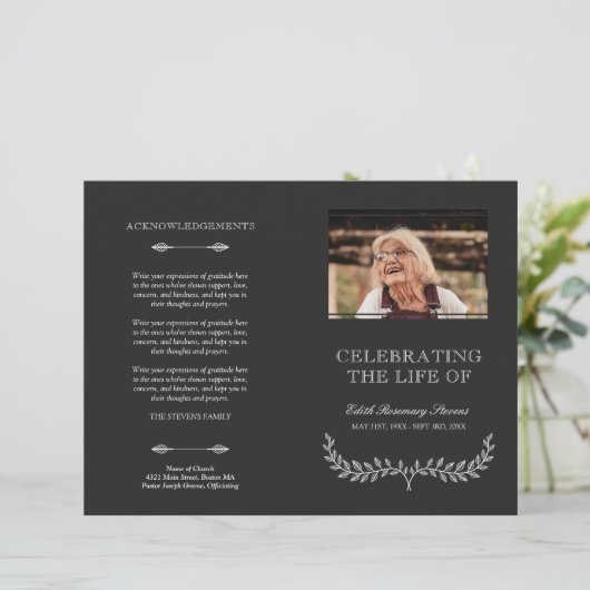 Beerdigung des Programms zur Beerdigung des Lebens (Stehend Vorderseite)