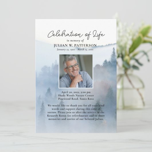 Beerdigung des Programms zur Beerdigung des Lebens Einladung (Stehend Vorderseite)