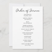 Beerdigung des Programms zur Beerdigung des Lebens Einladung (Rückseite)