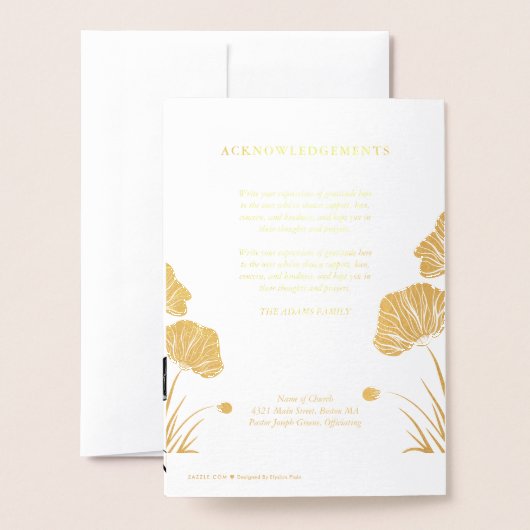 Beerdigung des Programms zur Beerdigung des Lebens Folienkarte (Rückseite mit Umschlag)