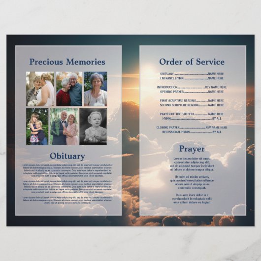 Beerdigung des Programms zur Beerdigung von Lebens Flyer (Hinten)