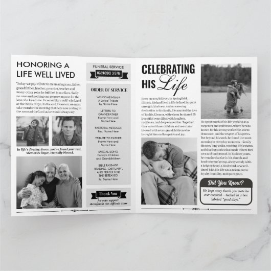 Beerdigung des Programms zur Begehung der Lebensze Karte (Innenseite)