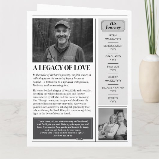 Beerdigung des Programms zur Begehung der Lebensze Karte (Rückseite)