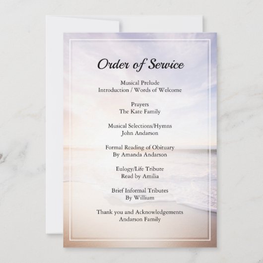 Beerdigung des Schiffes Einladung (Rückseite)