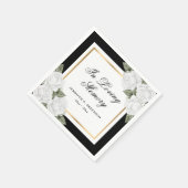 Beerdigung des Schwarz-weißen Goldfloralgedächtnis Serviette (Ecke)