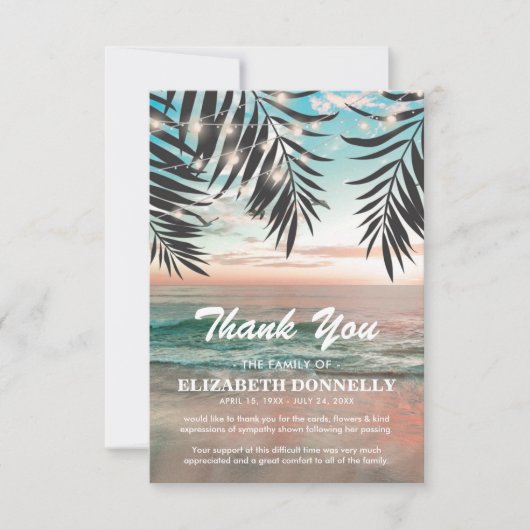 Beerdigung des Strandes Dankeskarte (Vorderseite)