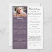 Beerdigung des Vintagen Blumenmusters Foto Einladung (Rückseite)