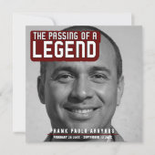 Beerdigung einer legendären dunkelroten Gedichtkar Dankeskarte (Vorderseite)