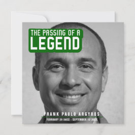 Beerdigung einer legendären, modernen grünen Gedic Dankeskarte