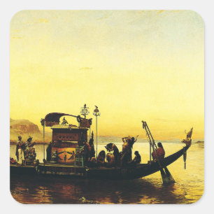 Beerdigung einer Mama am Nil durch Frederick Arthu Quadratischer Aufkleber