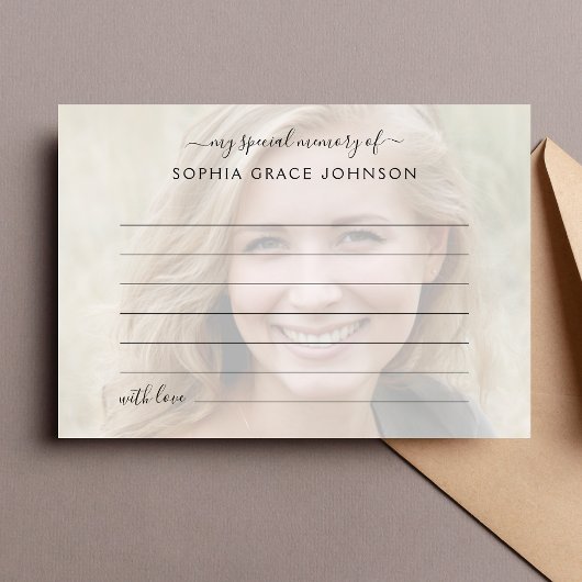 Beerdigung eines Memory-Fotos gemeinsam nutzen Dankeskarte