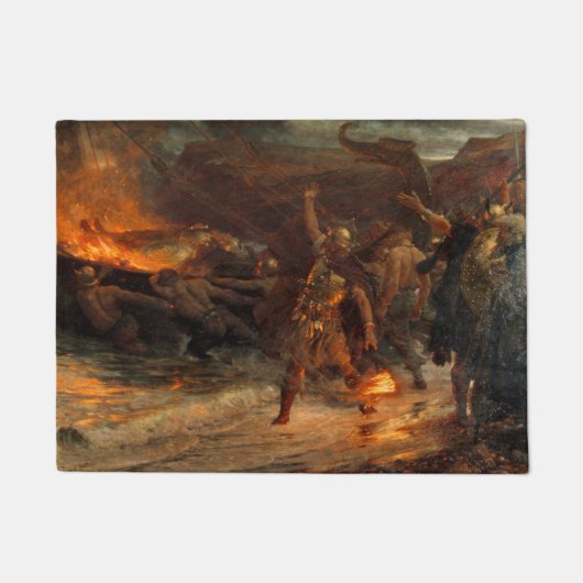 Beerdigung eines Wikens (durch Frank Dicksee) Fußmatte (Vorderseite)