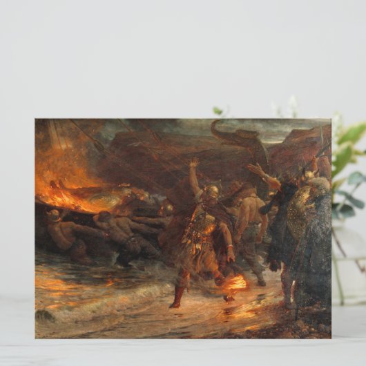 Beerdigung eines Wikens (durch Frank Dicksee) Karte (Stehend Vorderseite)