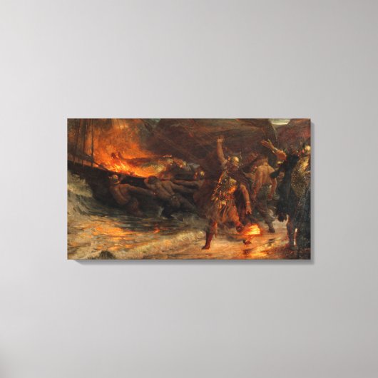 Beerdigung eines Wikens (durch Frank Dicksee) Leinwanddruck (Vorderseite)