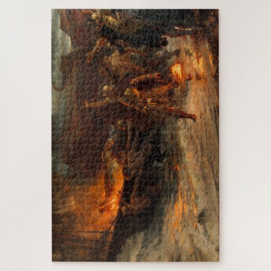 Beerdigung eines Wikens (durch Frank Dicksee) Puzzle (Vertikal)