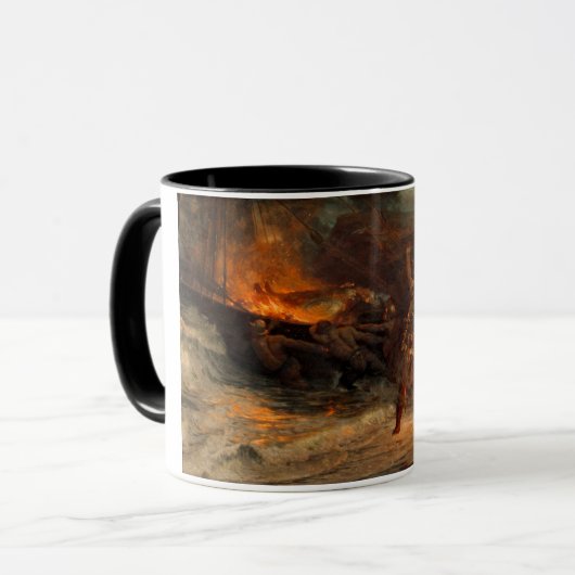 Beerdigung eines Wikens (durch Frank Dicksee) Tasse (Vorderseite Links)