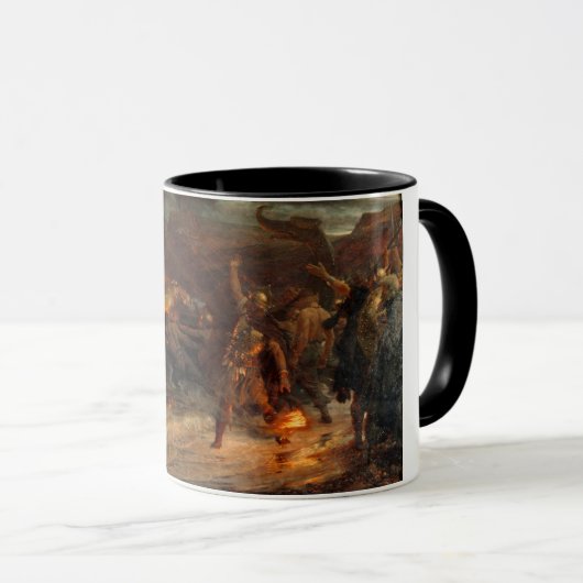 Beerdigung eines Wikens (durch Frank Dicksee) Tasse (VorderseiteRechts)