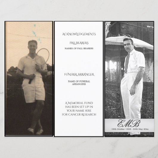 Beerdigung Einfaches Elegantes Foto (Vorderseite)