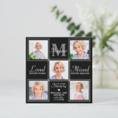 Beerdigung Elegantes Foto Collage Beileid Dankeskarte (Stehend Vorderseite)