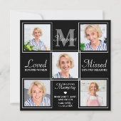 Beerdigung Elegantes Foto Collage Beileid Dankeskarte (Vorderseite)