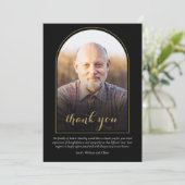 Beerdigung Elegantes Foto Dankeskarte (Stehend Vorderseite)