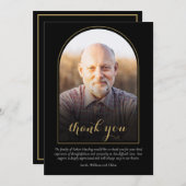 Beerdigung Elegantes Foto Dankeskarte (Vorne/Hinten)