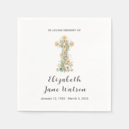 Beerdigung Empfang in Love Memory Floral Cross Serviette