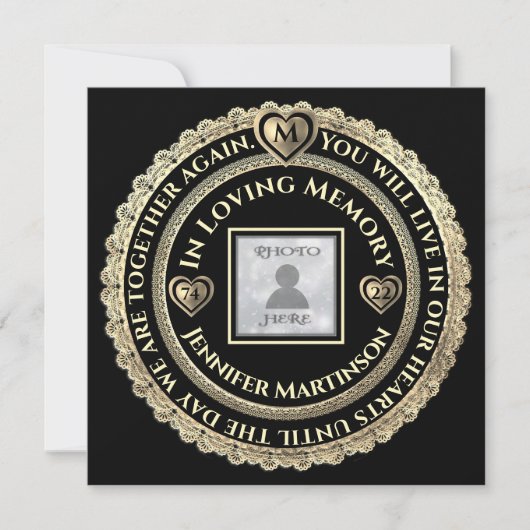 Beerdigung/Feier der Einladung zum Leben (Vorderseite)