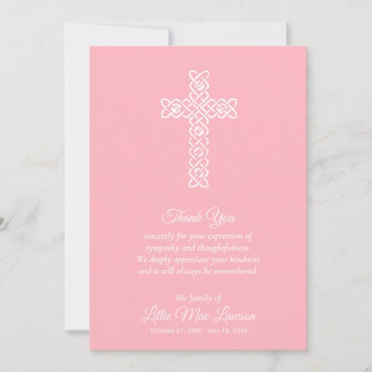 Beerdigung Feier des Lebens Rosa Danke (Vorderseite)