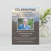 Beerdigung | Feiern zum Foto des Lebens Einladung (Stehend Vorderseite)