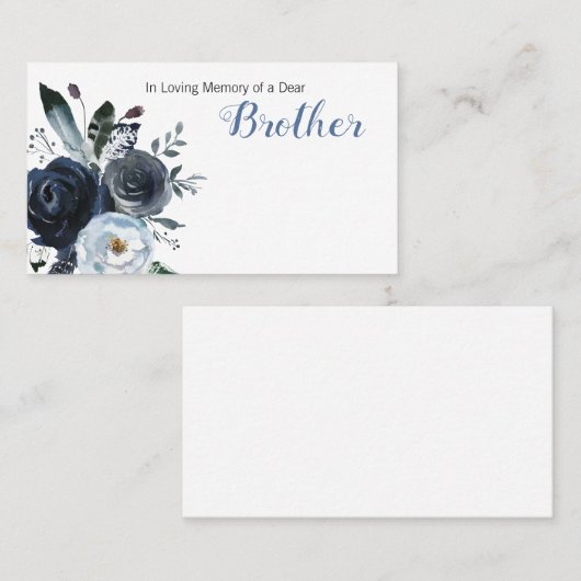 Beerdigung Florist Brother Message Visitenkarte (Vorne/Hinten)