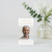 Beerdigung Forever Hearts Foto Cross Gebet Karte (Stehend Vorderseite)