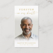 Beerdigung Forever Hearts Foto Cross Gebet Karte (Vorderseite)