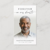 Beerdigung Forever Hearts Foto Cross Gebet Karte (Vorderseite)