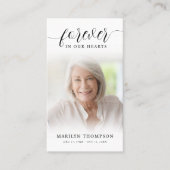 Beerdigung Forever Hearts Foto Script Gebetskarte Visitenkarte (Vorderseite)