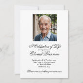 Beerdigung Foto 2 Elegante Einladung (Vorderseite)