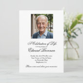 Beerdigung Foto 2 Elegante Einladung (Stehend Vorderseite)