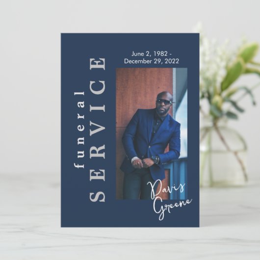 Beerdigung-Foto-Beerdigungsprogramm der Marine Einladung (Stehend Vorderseite)