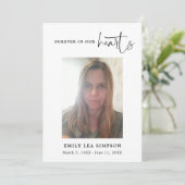 Beerdigung Foto Beileid Trauer Dankeschön Karte (Stehend Vorderseite)