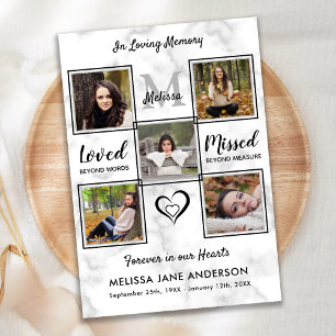 Beerdigung Foto Collag Gedenkfeier zum Leben Einladung