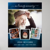 Beerdigung Foto Collage Blue Sky Gedenkwillkommen Poster (Vorne)