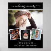 Beerdigung Foto Collage Schwarze Gedenkveranstaltu Poster (Vorne)