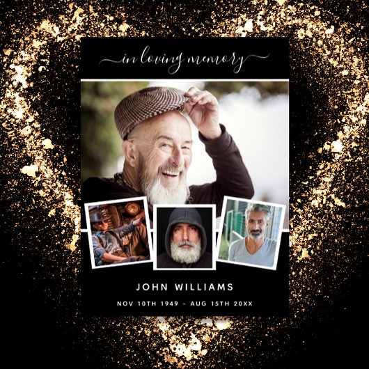 Beerdigung Foto Collage Schwarze Gedenkveranstaltu Poster