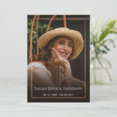 Beerdigung Foto Danke Karte (Stehend Vorderseite)