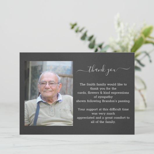 Beerdigung Foto Danke Karte (Stehend Vorderseite)