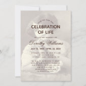 Beerdigung Foto Elegante Drehbuch Feier des Lebens Einladung (Vorderseite)